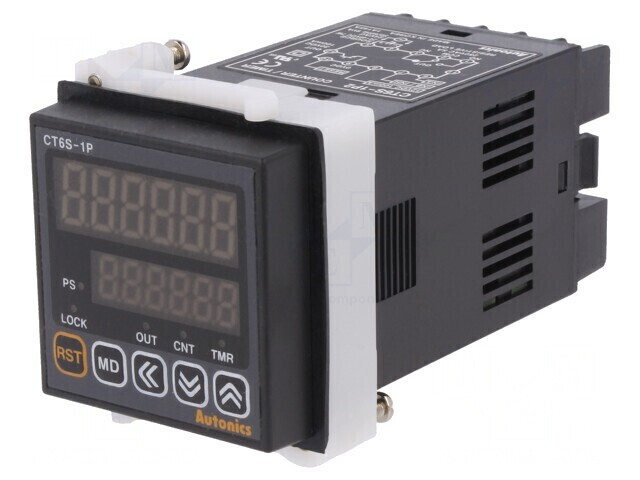 Contor electronic LED x2 cu timp consumat și impulsuri SPDT
