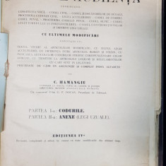 CODUL DE AUDIENTA ADNOTAT de C. HAMANGIU - BUCURESTI, 1928
