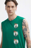 New Era tricou din bumbac barbati, culoarea verde, BOSTON CELTICS