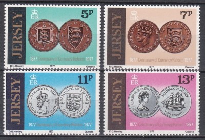 Jersey 1977- Centenarul reformei monetare, MNH foto