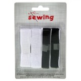Bandă Autoadezivă, Sewing, Negru și Alb, Set 4 Bucăți, 16mm x 23cm, Oem