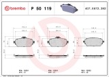 BREMBO P 50 119 PRIME LINE set placute frana,frana disc