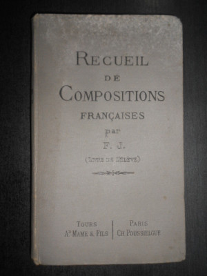 Recueil de compositions francaises plans et developpements (1896, ed. cartonata) foto