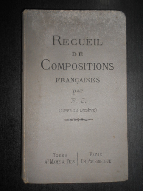 Recueil de compositions francaises plans et developpements (1896, ed. cartonata)