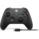 Controller Wireless Microsoft Xbox Series X, Carbon Black + cablu USB Type C