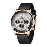 Ceas cronograf Pagani Design PD-1664, quartz Japan Seiko VK63, 40mm, geam safir sintetic, curea cauciuc, rezistenta 100m