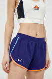 Under Armour pantaloni scurți de alergare Fly-By 2.0 culoarea albastru marin, neted, medium waist