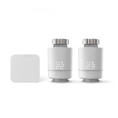 Kit 2 capete termostat pentru calorifer + Control central (Hub) Hama, Wi-Fi, LED, compatibil Amazon Alexa/Google Assistant foto