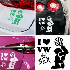Sticker Auto , zI Love Volkswagen and Sex, , Autocolant Amuzant si Personalizat