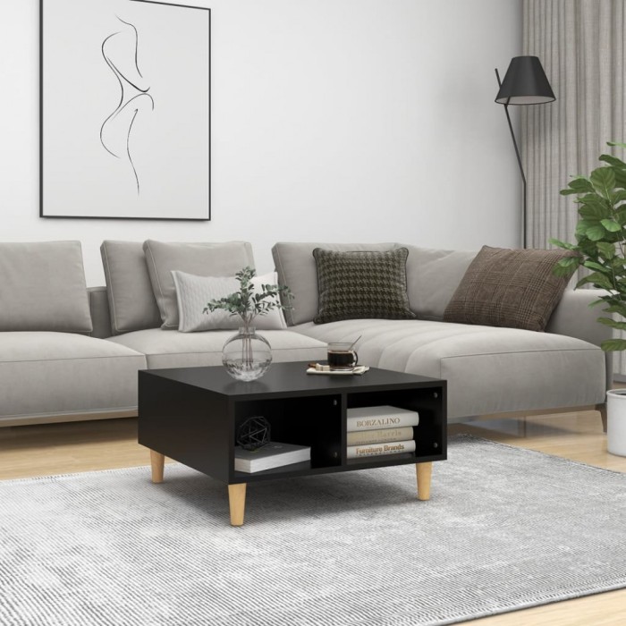 vidaXL Masă de cafea, negru, 60x60x30 cm, lemn prelucrat 805978