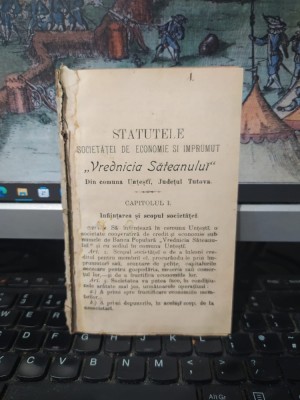 Statutele Societăței de economie și &amp;icirc;mprumut Vrednicia Săteanului din com. Unțești, jud. Tutova, azi sat &amp;icirc;n com. Bogdănești din jud. Galați, 1904 013 foto