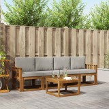 vidaXL Set de canapele de exterior 5 pcs Gri natural și deschis 3365969