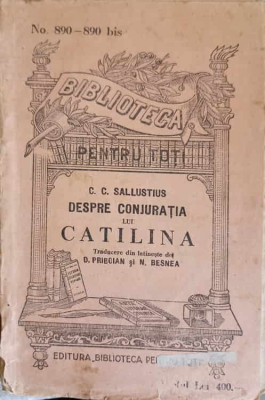 DESPRE CONJURATIA LUI CATILINA-C.C. SALLUSTIUS foto