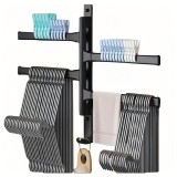 Cumpara ieftin Suport organizator negru 31 cm cu 4 brate rotative 180 , cu carlig inferior