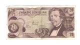 Bancnota Austria 20 schilling 1967, circulata, stare relativ buna