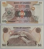UGANDA █ bancnota █ 50 Shillings █ 1982 █ P-18a █ UNC █ necirculata