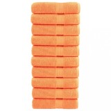 Set 10 Prosoape Maini Portocalii vidaXL SOLUND, Bumbac 100%, 50x100cm, 600gsm, Premium, Absorbante, Oeko-Tex