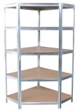 Reg&aacute;l Racks RAT80, do k&uacute;ta, rohov&yacute;, kovov&yacute;, MDF, 5 pol&iacute;c, 180x90x40 cm, max. 150 kg/polica
