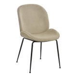 Cumpara ieftin Scaun Adelaide catifea bej picior negru 47x64x88 cm
