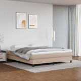 VidaXL Cadru de pat, cappuccino, 160x200 cm, piele ecologică