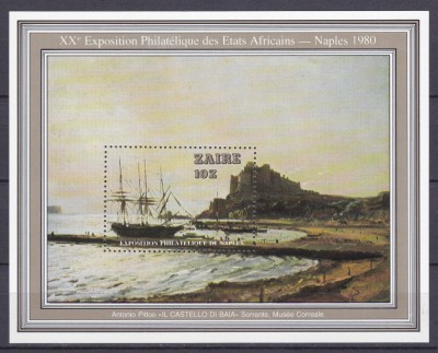 DB1 Pictura 1980 Zair Corabie Castel SS MNH foto
