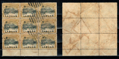 Labuan 1897 - Mi 79 bloc de 9 stampilat foto