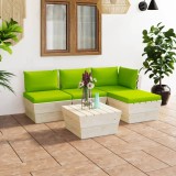 vidaXL Set mobilier grădină din paleți, 5 piese, cu perne, lemn molid 3063467