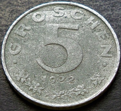 Moneda 5 GROSCHEN - AUSTRIA, anul 1972 * cod 2834 A foto