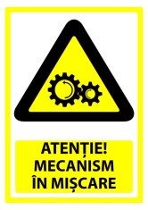semn pentru mecanism in miscare foto