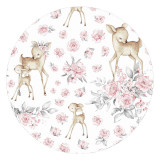 Paturica pufoasa MimiNu cu doua fete din catifea si bumbac 75x100 cm Sweet Deer Pink