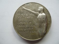 INSIGNA ONEF -OFICIUL NATIONAL PT. EDUCATIE FIZICA, 1921, FERDINAND I, IM 1.141