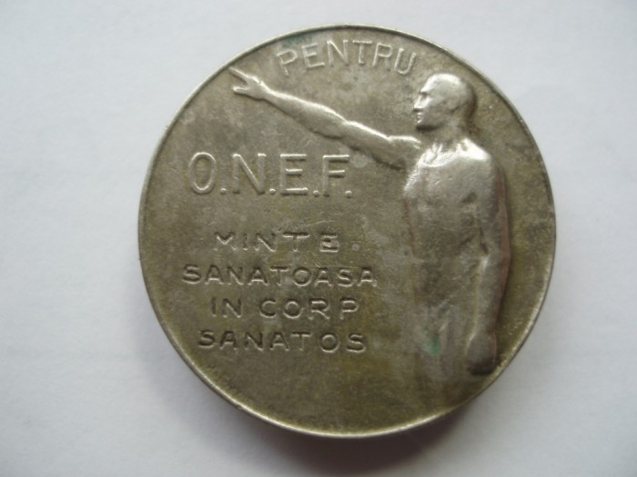 INSIGNA ONEF -OFICIUL NATIONAL PT. EDUCATIE FIZICA, 1921, FERDINAND I, IM 1.141