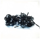Instalatie de Craciun liniara eMazing, 10 M, din care 1 M cablu priza 220v, 100 LED, 8 jocuri de lumini, controler, fir negru, alb rece