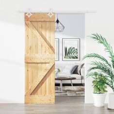 Ușă glisantă cu set de feronerie 70x210 cm, lemn masiv de pin foto
