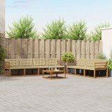 vidaXL Set de canapele de exterior cu pernă 8 pcs Natural și Bej 3369264