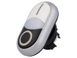 Comutator Dublu 22mm Alb/Negru IP66