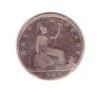 Moneda Anglia 1/2 / half penny 1861, uzata, curata, Europa, Bronz