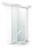 Usa culisanta Boss &reg; model Lava alb, 80x215 cm, sticla mata 8 mm, glisanta in ambele directii, Modern Glass Art