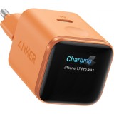 Incarcator Retea Anker Nano Display, 45W, 3A, 1 x USB-C, Portocaliu A121DGO1