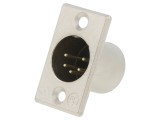 Conector XLR soclu tată PIN 5 lipire argint 7,5A