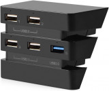 Hub USB 5ort pentru PS4 Pro, Adaptor pentru controler Hub de expansiune 2.0 și 3