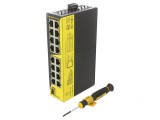 Switch Ethernet neadministrabil cu 16 porturi 5&divide;30VDC