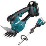 Makita DUM111SYX + DUX60Z - Masina de tuns gard viu cu 1 acumulator Li-Ion 18 V 1.5 Ah 20 cm + Masina multifunctionala