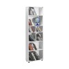Biblioteca Albă Adore, 8 Rafturi, 55x187x23cm, Mobila Living, Design Modern, Depozitare Cărți și Obiecte Decor