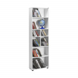 Biblioteca Adore White, 8 rafturi, Alb, 55 x 187 x 23 cm