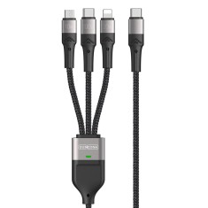 Cablu date 3in1 100W tip C, iPhone, Micro-USB Duzzona A4, gri