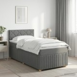 Cumpara ieftin Pat boxspring cu saltea Gri inchis 80 x 200 cm Tesatura