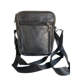Geanta umar, Piele Ecologica, Extra buzunare, Neagra, 19 x 22 x 11 cm, Negru