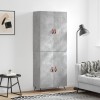 VidaXL Dulap &icirc;nalt, gri beton, 69,5x34x180, lemn compozit 3195655