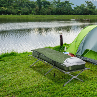 Outsunny Pat pliabil pentru camping, Set de pat portabil pentru e foto